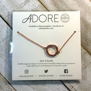 Adore Rose Gold Organic Circle Bracelet w/ Swarovski Crystal
